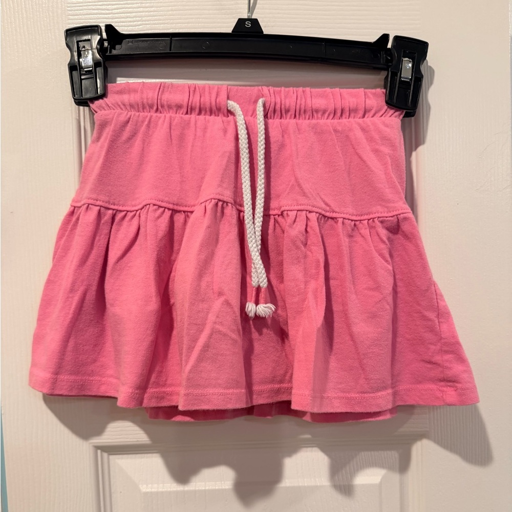 Outfit: Cat & Jack Pink Mini Skirt with Drawstring & Gray Tshirt